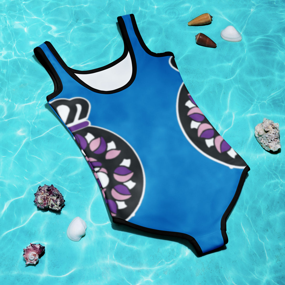 LC All-Over Print Youth Swimsuit Blue