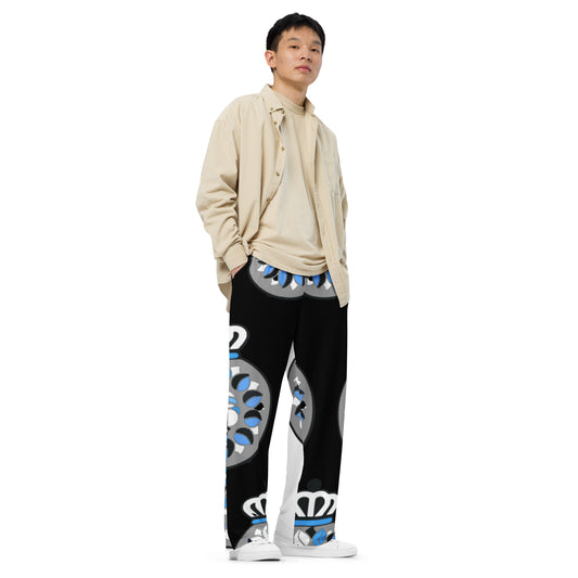 LC All-over print unisex wide-leg pants Blue